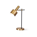 Modern Lento Table Lamp Polished Gold and Black Metal Desk Light for Office and Bedroom Study