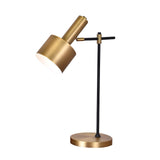 Modern Lento Table Lamp Polished Gold and Black Metal Desk Light for Office and Bedroom Study