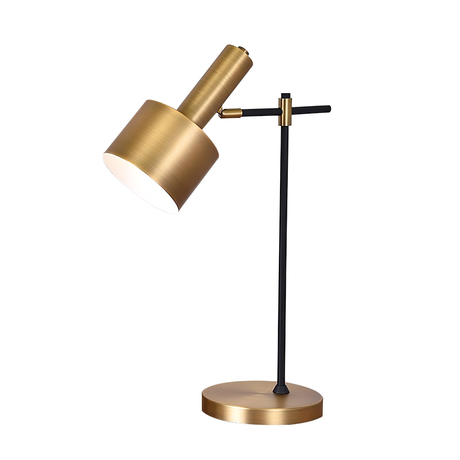 Modern Lento Table Lamp Polished Gold and Black Metal Desk Light for Office and Bedroom Study
