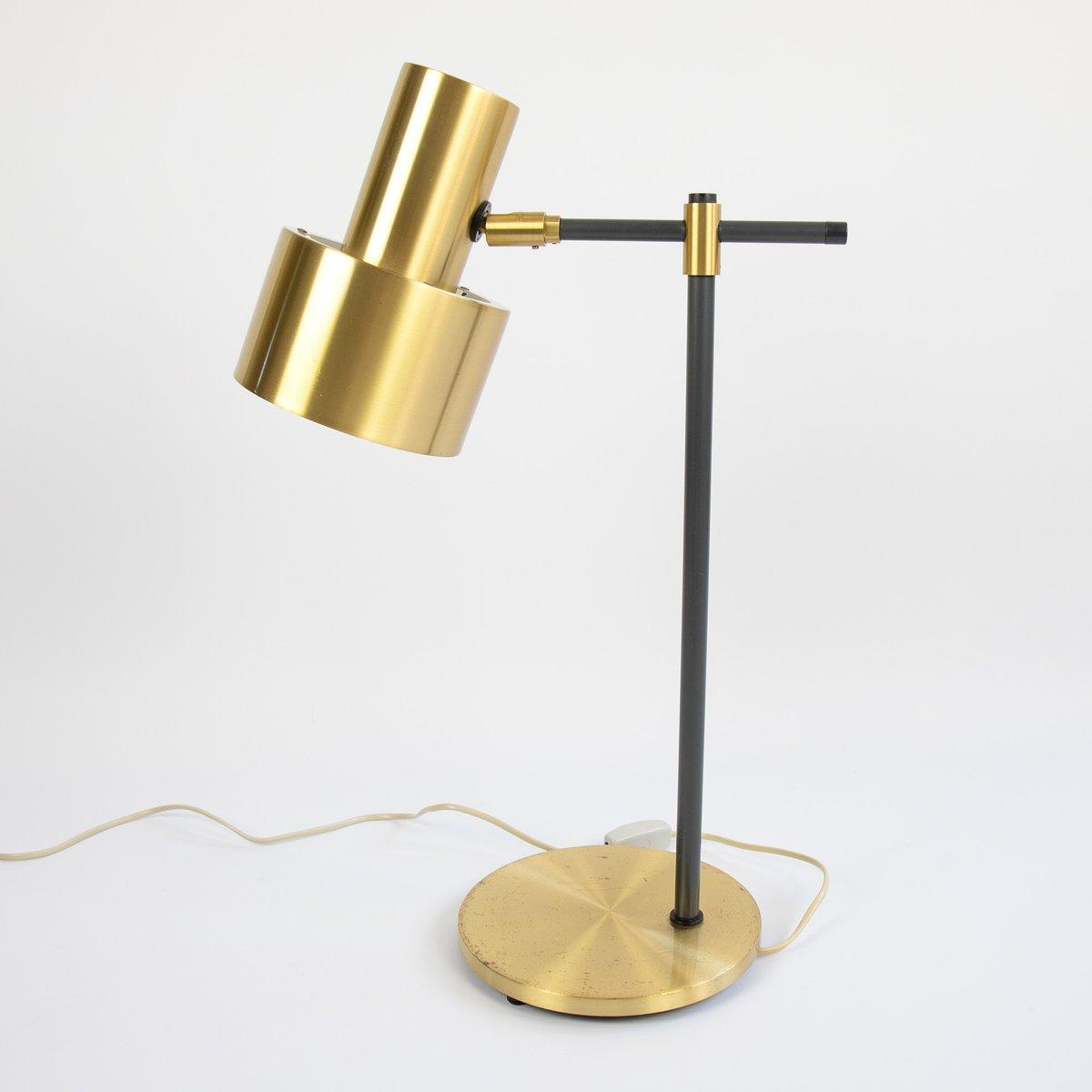 Modern Lento Table Lamp Polished Gold and Black Metal Desk Light for Office and Bedroom Study