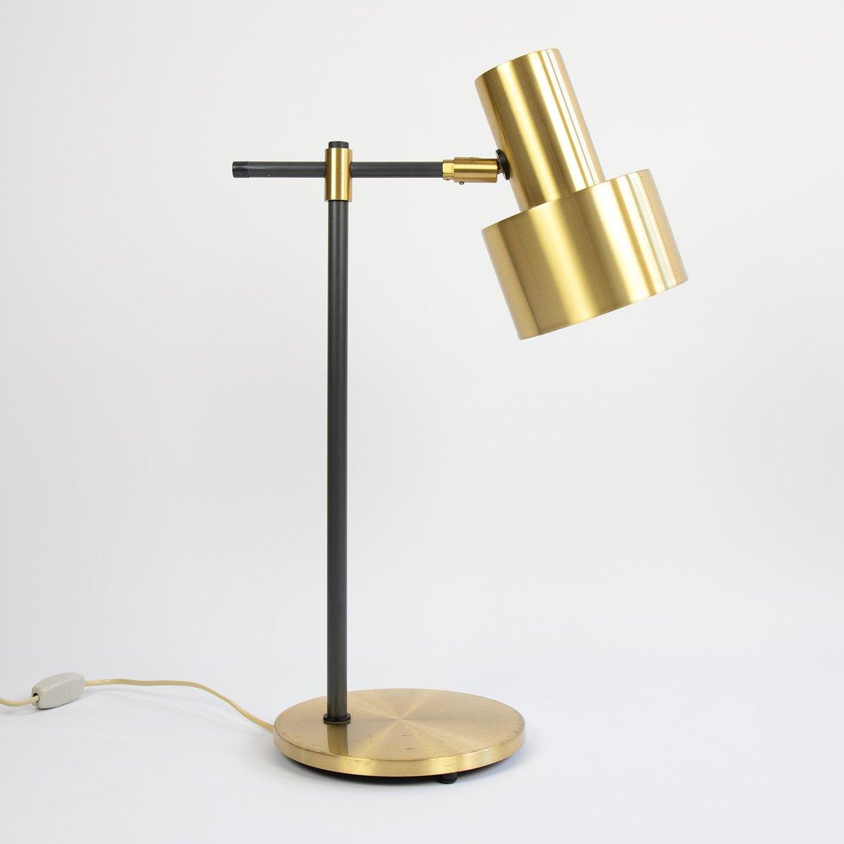 Modern Lento Table Lamp Polished Gold and Black Metal Desk Light for Office and Bedroom Study
