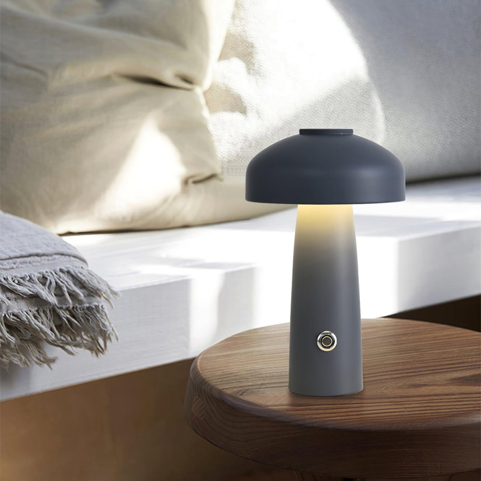 Modern Mushroom Metal Desk Lamp Portable Rechargeable LED Table Light for Office and Bedroom