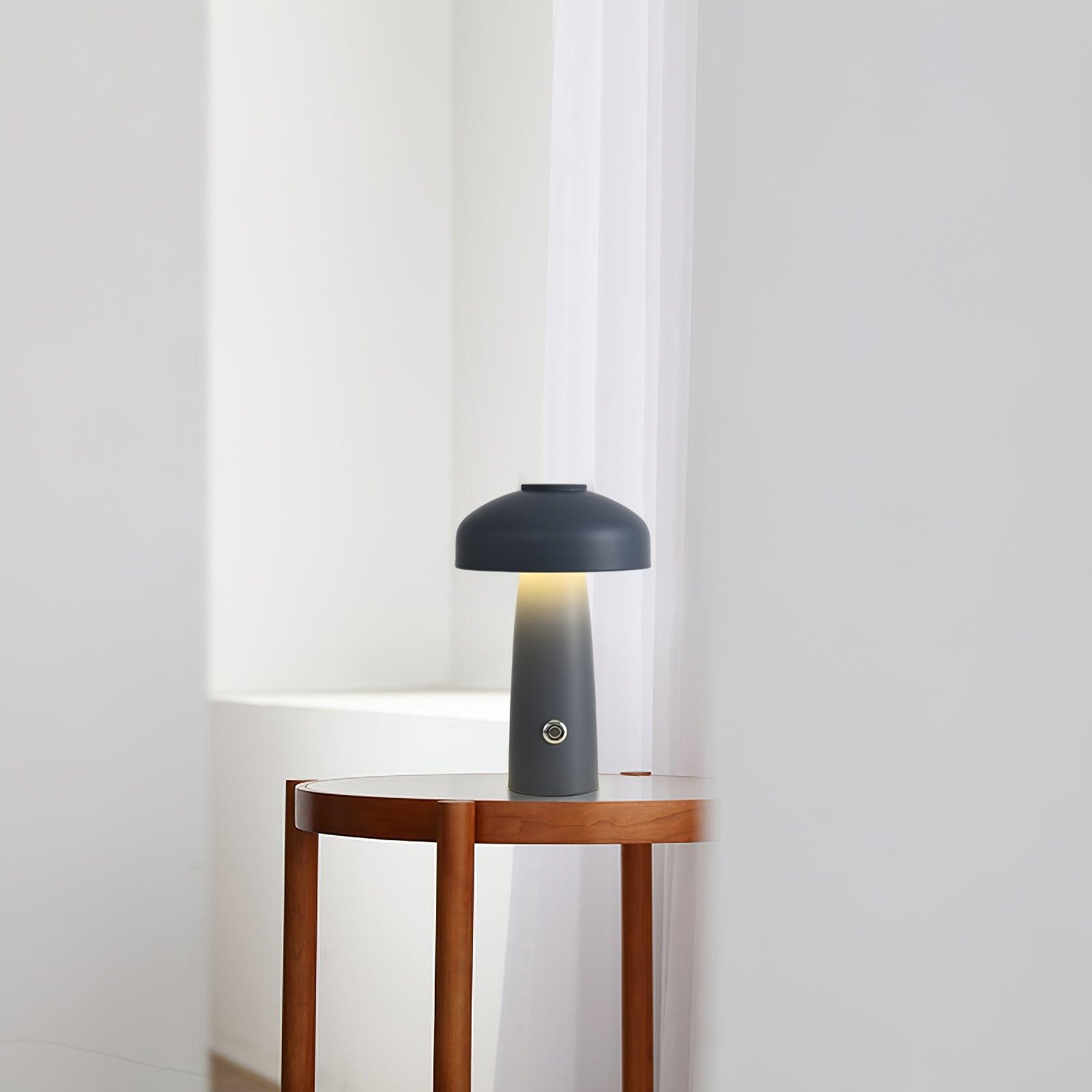 Modern Mushroom Metal Desk Lamp Portable Rechargeable LED Table Light for Office and Bedroom