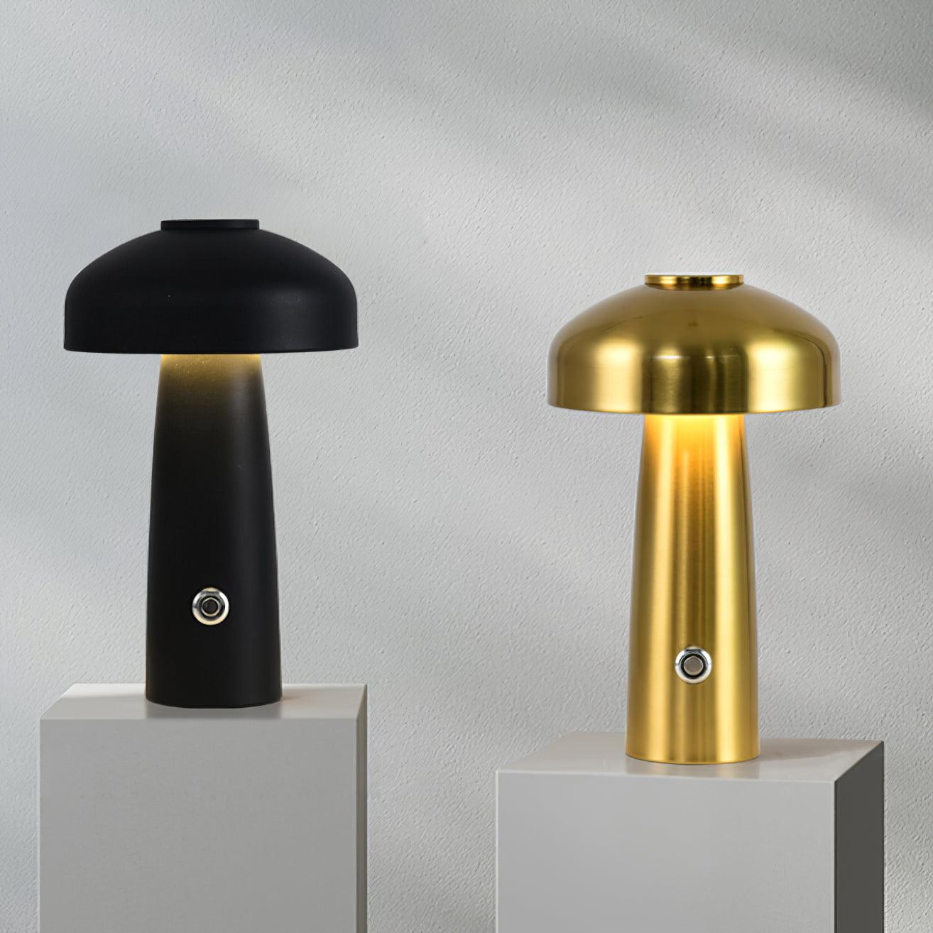 Modern Mushroom Metal Desk Lamp Portable Rechargeable LED Table Light for Office and Bedroom