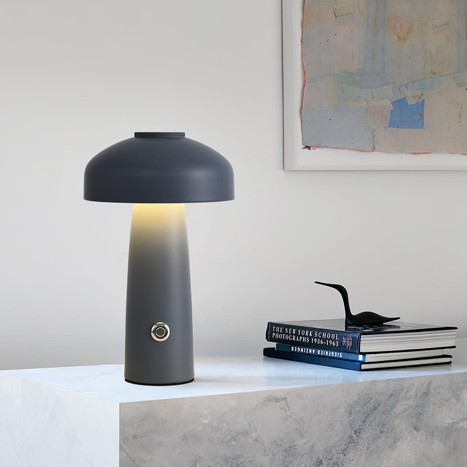 Modern Mushroom Metal Desk Lamp Portable Rechargeable LED Table Light for Office and Bedroom