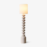Leona Modern Textured Bubble Base Floor Lamp with White Cylindrical Drum Shade