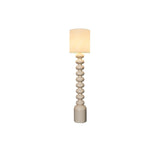 Leona Modern Textured Bubble Base Floor Lamp with White Cylindrical Drum Shade