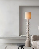 Leona Modern Textured Bubble Base Floor Lamp with White Cylindrical Drum Shade