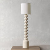Leona Modern Textured Bubble Base Floor Lamp with White Cylindrical Drum Shade