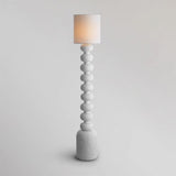 Leona Modern Textured Bubble Base Floor Lamp with White Cylindrical Drum Shade