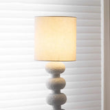 Leona Modern Textured Bubble Base Floor Lamp with White Cylindrical Drum Shade