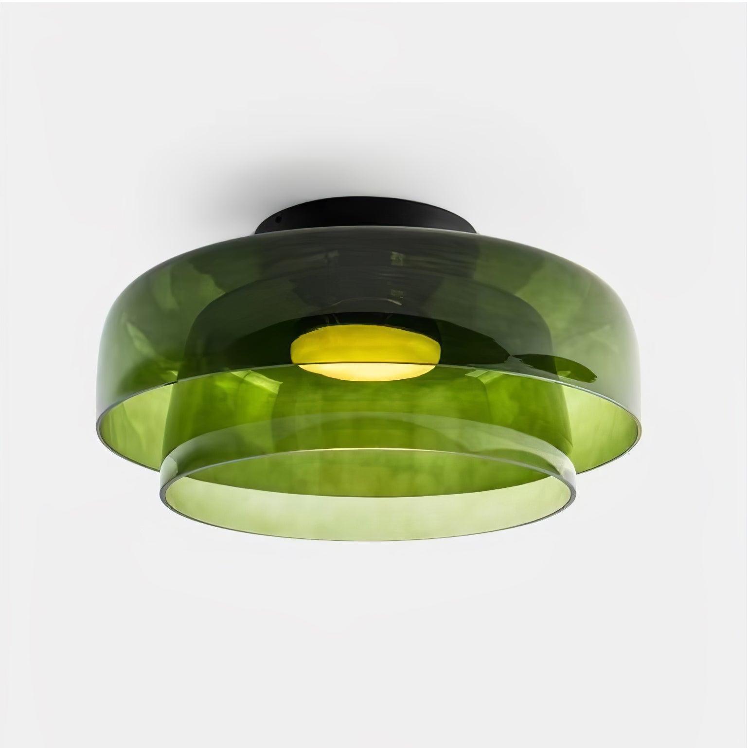 Modern Levels Layered Glass Flush Mount Ceiling Light with Integrated LED Multi Tier Design