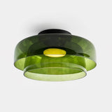 Modern Levels Layered Glass Flush Mount Ceiling Light with Integrated LED Multi Tier Design