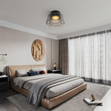 Modern Levels Layered Glass Flush Mount Ceiling Light with Integrated LED Multi Tier Design