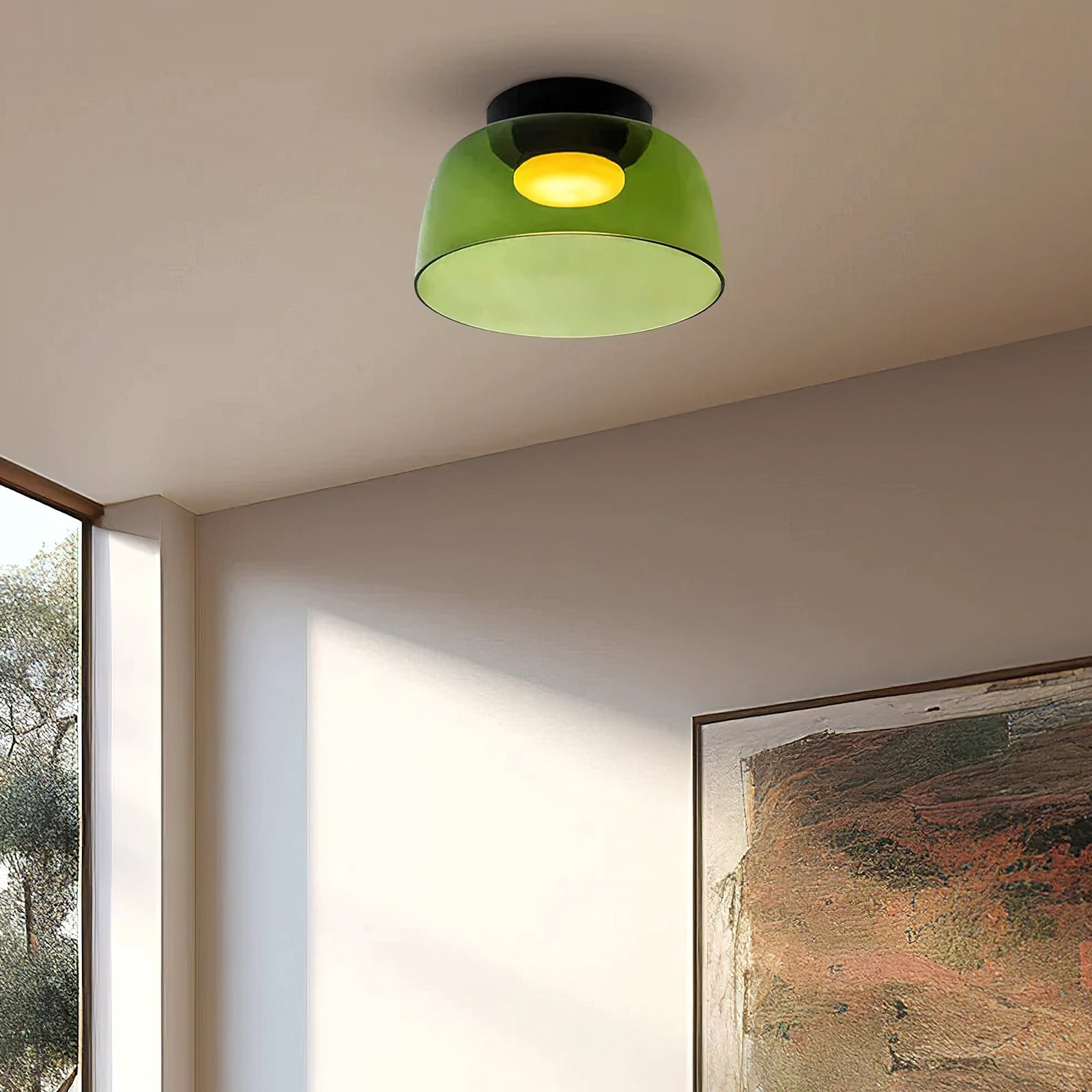 Modern Levels Layered Glass Flush Mount Ceiling Light with Integrated LED Multi Tier Design