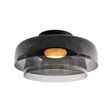 Modern Levels Layered Glass Flush Mount Ceiling Light with Integrated LED Multi Tier Design
