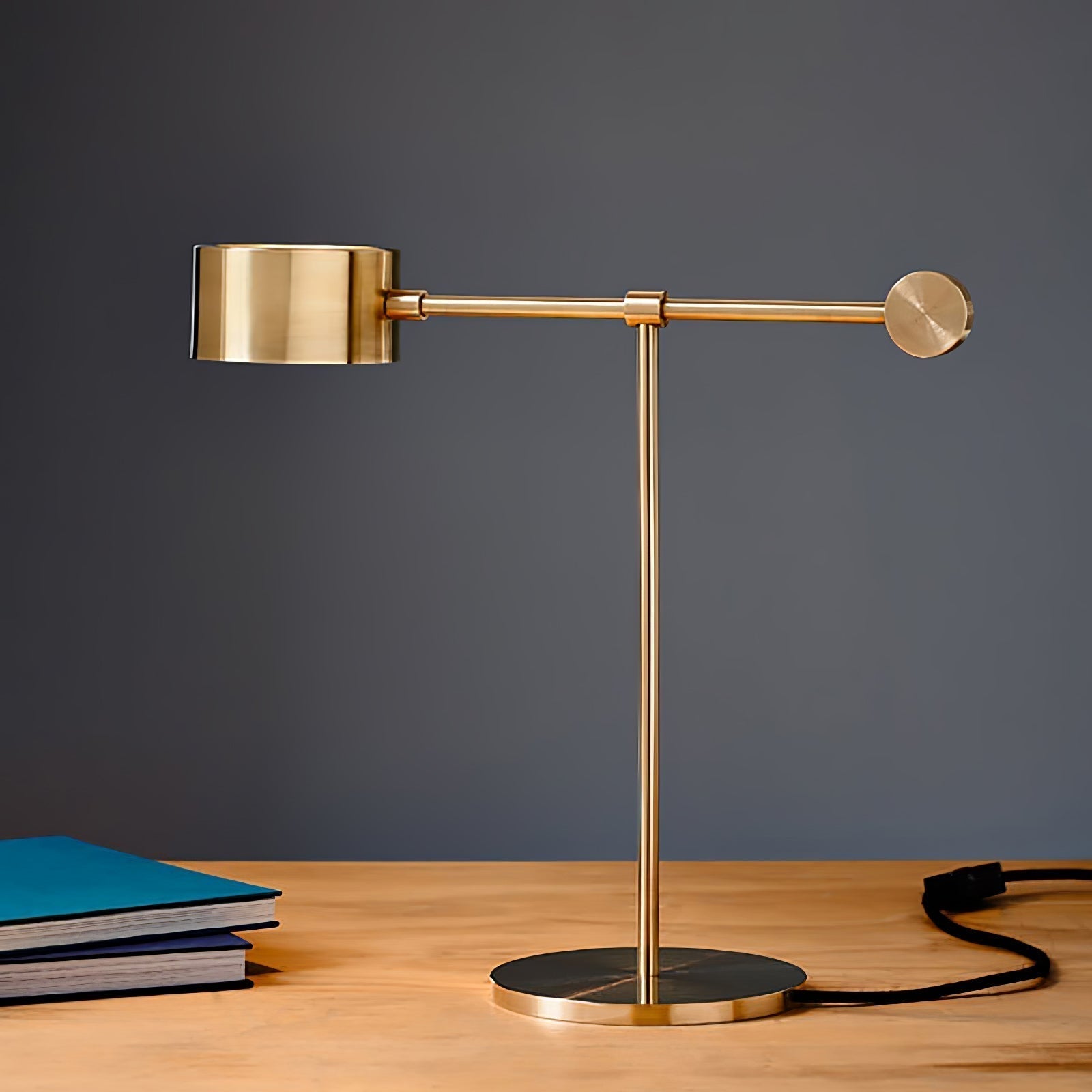 Modern Gold Metal Lever Desk Lamp for Office and Study Task Lighting