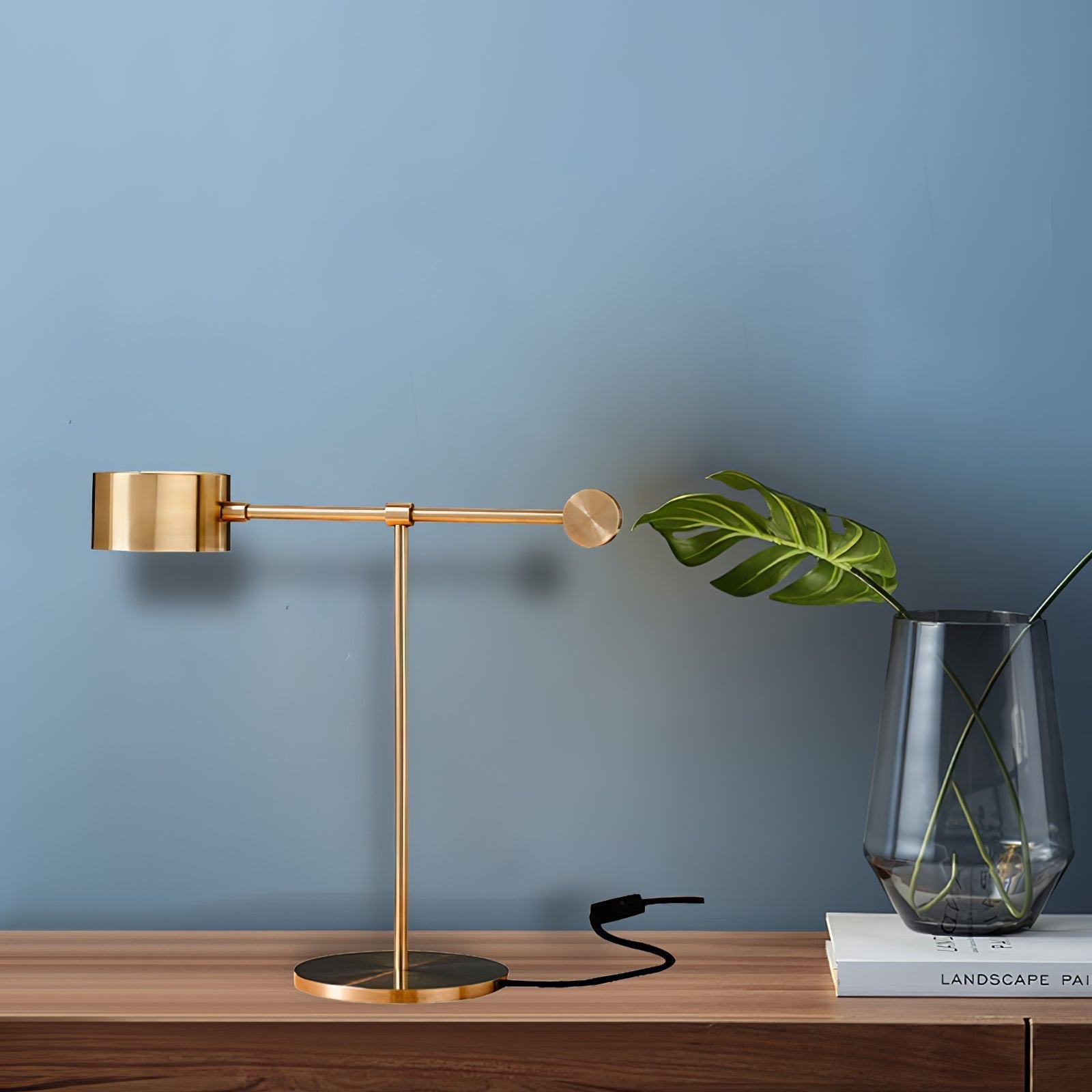 Modern Gold Metal Lever Desk Lamp for Office and Study Task Lighting
