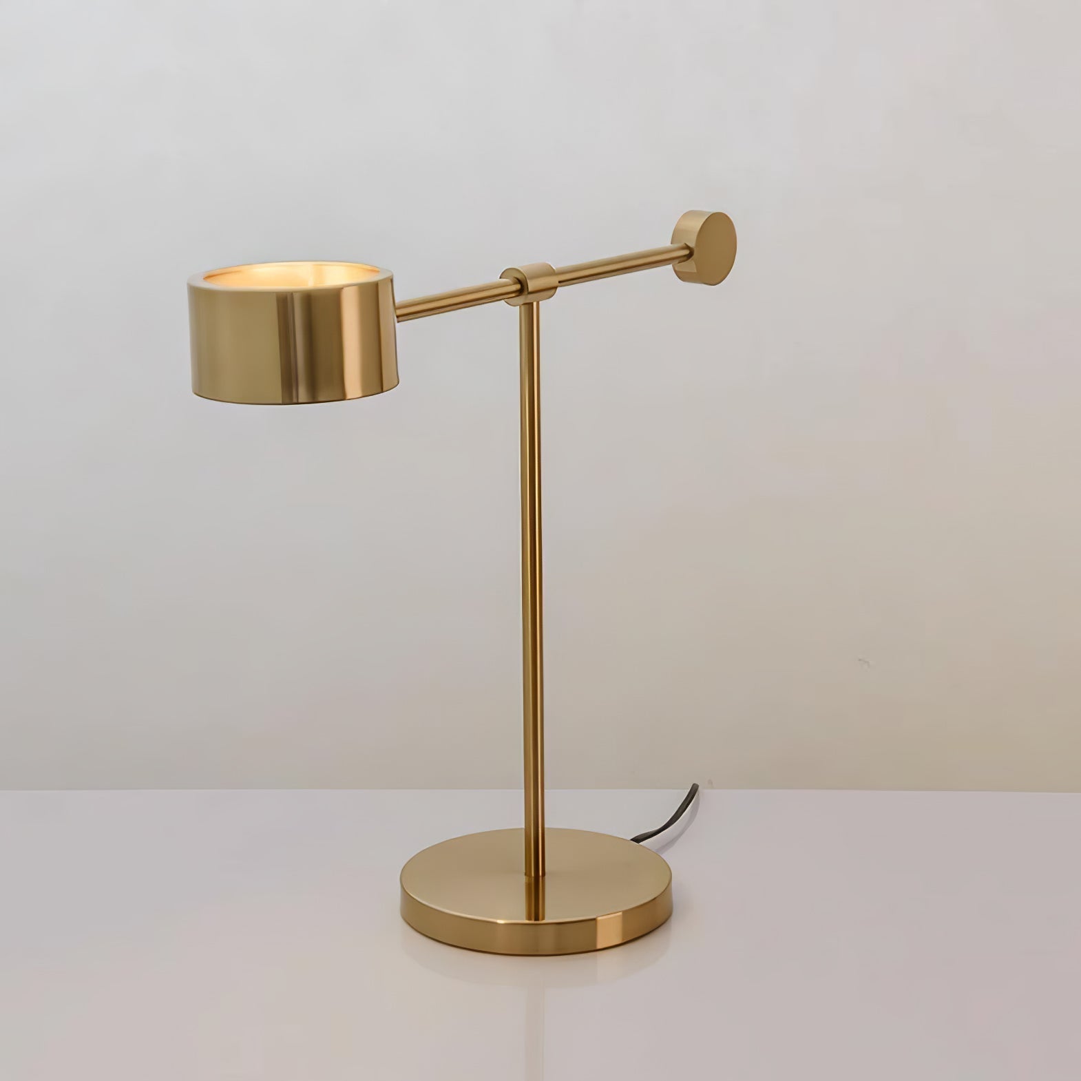Modern Gold Metal Lever Desk Lamp for Office and Study Task Lighting