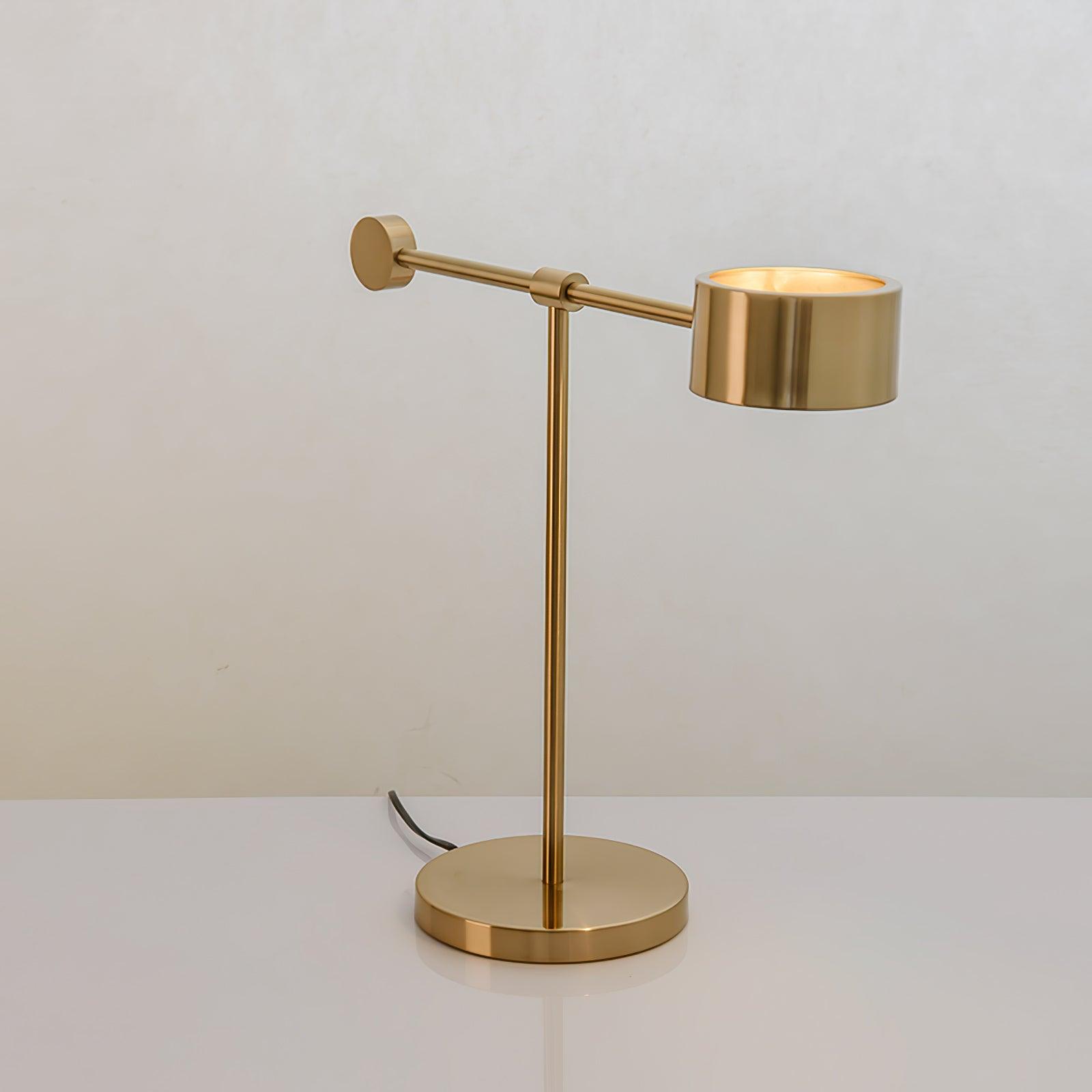 Modern Gold Metal Lever Desk Lamp for Office and Study Task Lighting