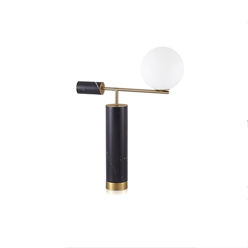 Lexi Contemporary Gold Marble Table Lamp with White Globe Glass Shade