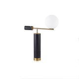 Lexi Contemporary Gold Marble Table Lamp with White Globe Glass Shade
