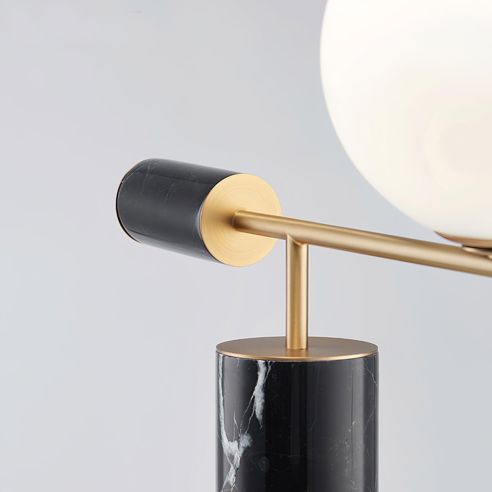 Lexi Contemporary Gold Marble Table Lamp with White Globe Glass Shade