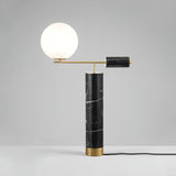 Lexi Contemporary Gold Marble Table Lamp with White Globe Glass Shade