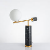 Lexi Contemporary Gold Marble Table Lamp with White Globe Glass Shade