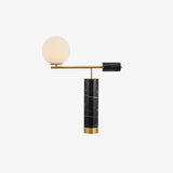 Lexi Contemporary Gold Marble Table Lamp with White Globe Glass Shade