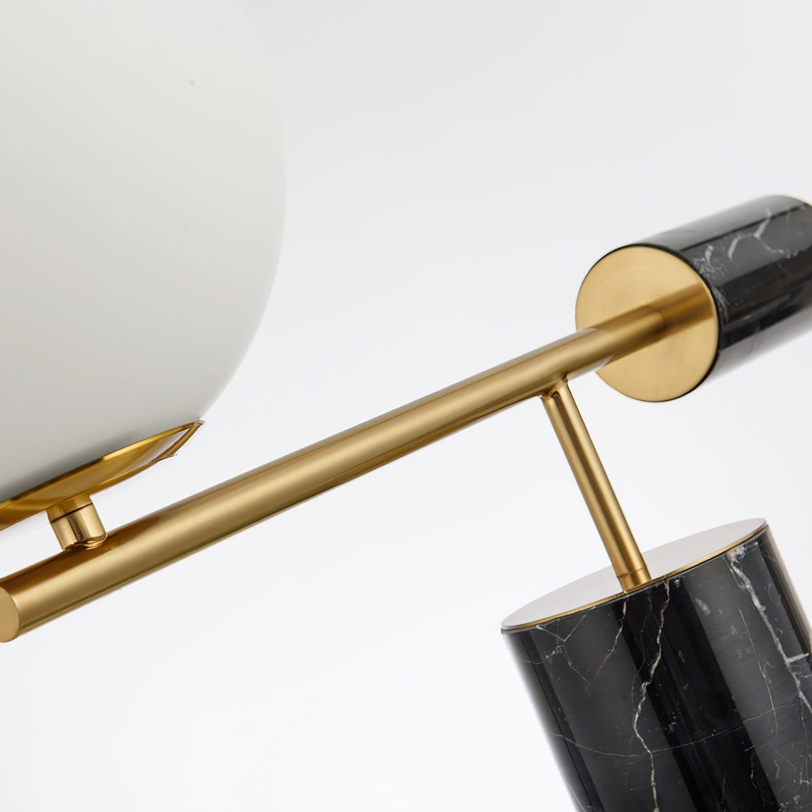 Lexi Contemporary Gold Marble Table Lamp with White Globe Glass Shade