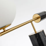 Lexi Contemporary Gold Marble Table Lamp with White Globe Glass Shade