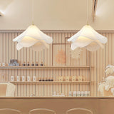 white-pleated-fabric-plug-in-pendant-light-gold-hardware-elegant-floral-hanging-lamp