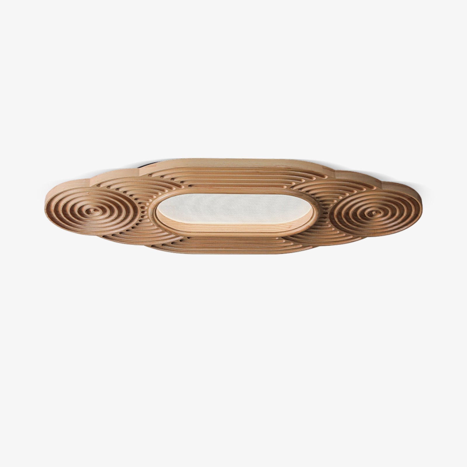 Modern Organic Wood LED Ceiling Lamp Minimalist Flush Mount Fixture