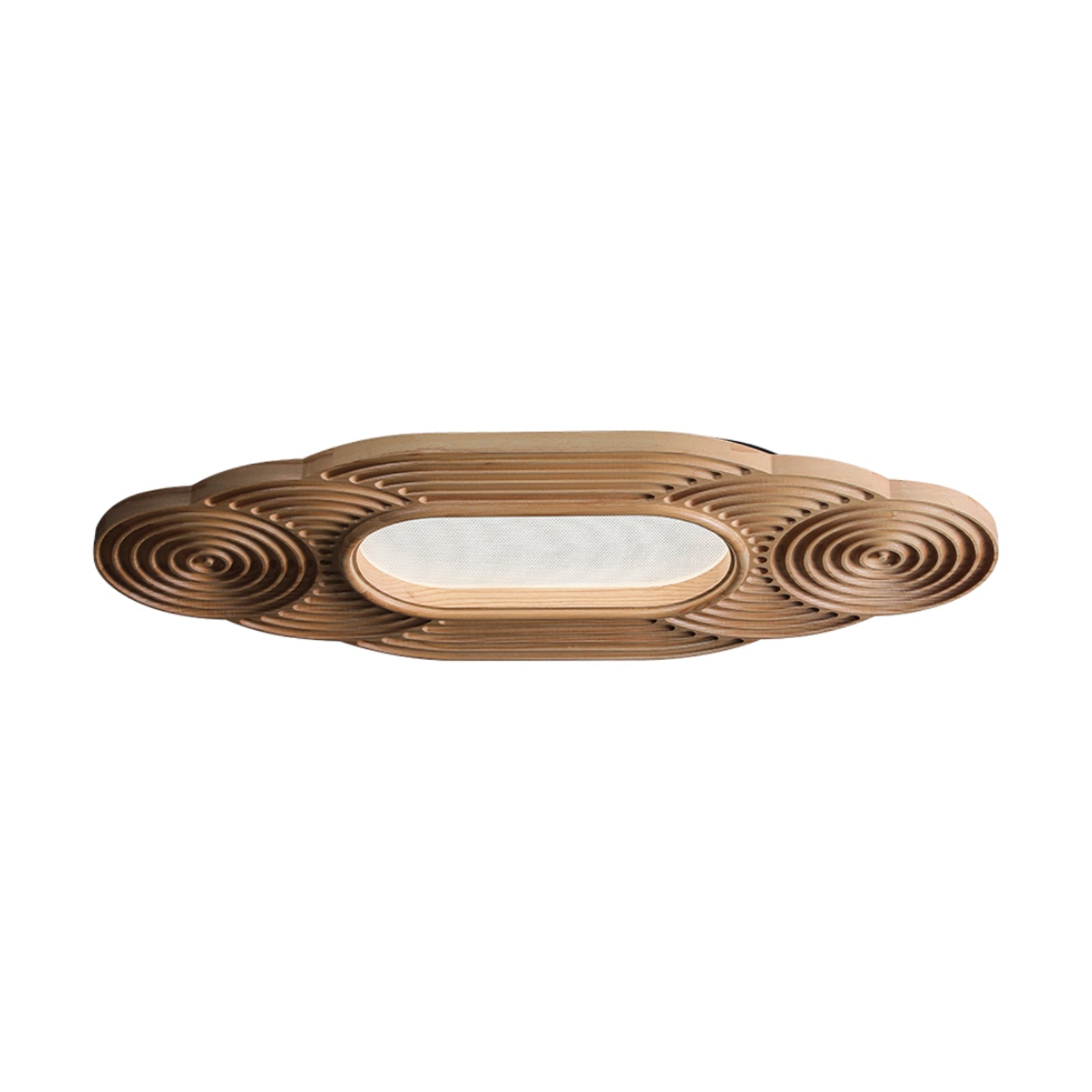Modern Organic Wood LED Ceiling Lamp Minimalist Flush Mount Fixture