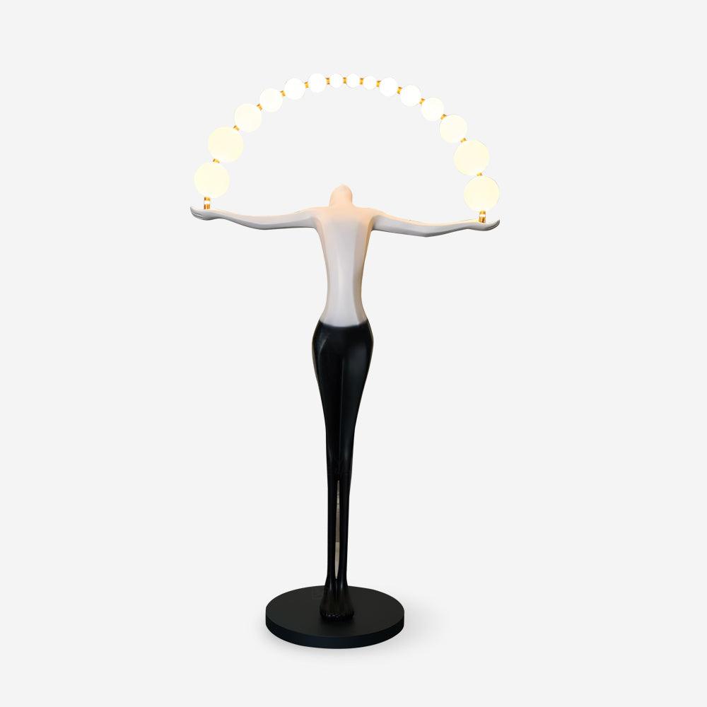 Modern Sculptural Statue of Liberty Floor Lamp with LED Arc Lighting for Living Room