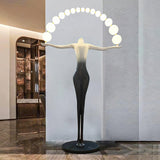 Modern Sculptural Statue of Liberty Floor Lamp with LED Arc Lighting for Living Room