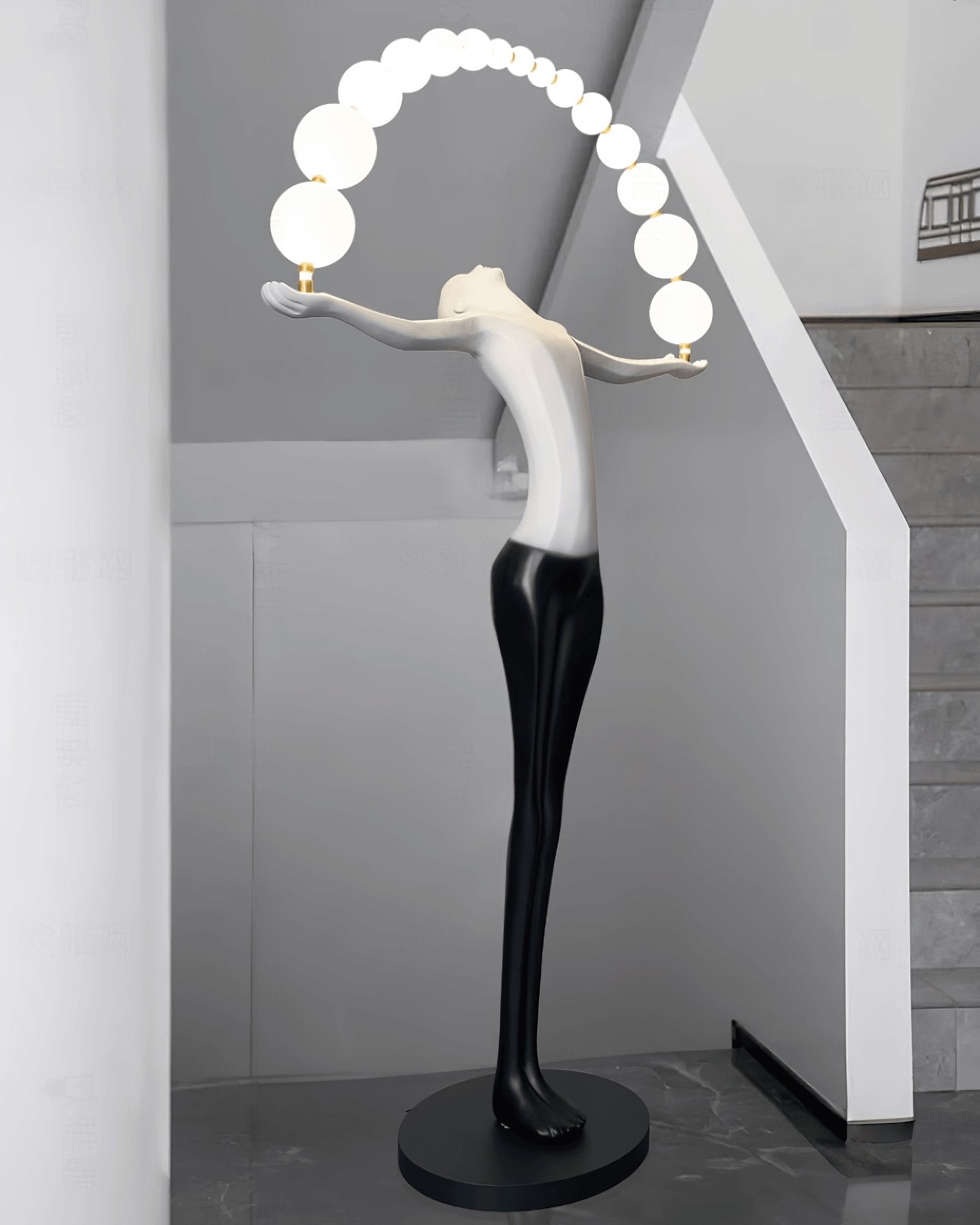 Modern Sculptural Statue of Liberty Floor Lamp with LED Arc Lighting for Living Room