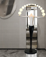 Modern Sculptural Statue of Liberty Floor Lamp with LED Arc Lighting for Living Room