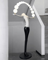 Modern Sculptural Statue of Liberty Floor Lamp with LED Arc Lighting for Living Room