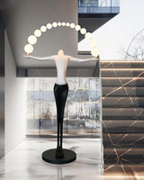 Modern Sculptural Statue of Liberty Floor Lamp with LED Arc Lighting for Living Room