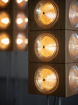 Vintage Photography Inspired Cherry Wood and Glass Cinematic Lightbox Floor Lamp