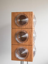 Vintage Photography Inspired Cherry Wood and Glass Cinematic Lightbox Floor Lamp