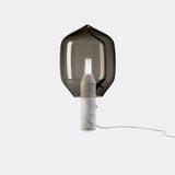 Modern Smoked Glass Lighthouse Table Lamp with Natural Marble Base and G9 LED Socket