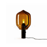 Modern Smoked Glass Lighthouse Table Lamp with Natural Marble Base and G9 LED Socket