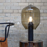 Modern Smoked Glass Lighthouse Table Lamp with Natural Marble Base and G9 LED Socket