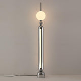 Modern Chrome Lightning Rod Floor Lamp with Slim Stainless Steel Body and Integrated LED