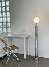 Modern Chrome Lightning Rod Floor Lamp with Slim Stainless Steel Body and Integrated LED