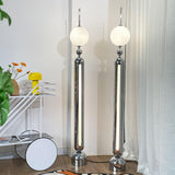 Modern Chrome Lightning Rod Floor Lamp with Slim Stainless Steel Body and Integrated LED