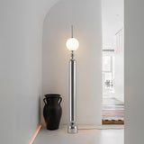 Modern Chrome Lightning Rod Floor Lamp with Slim Stainless Steel Body and Integrated LED